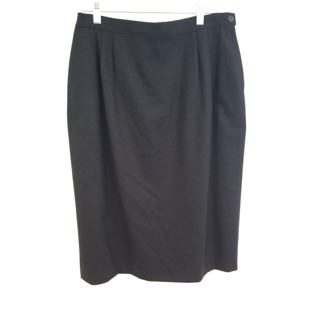 Pendleton Size 14 Black Straight Pencil Skirt 100% Virgin Wool
